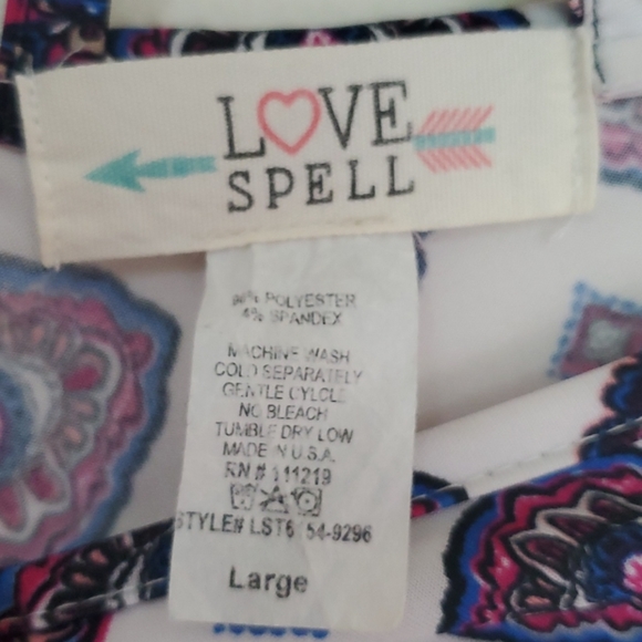 Love Spell Sleeveless Print Top L - Picture 8 of 9